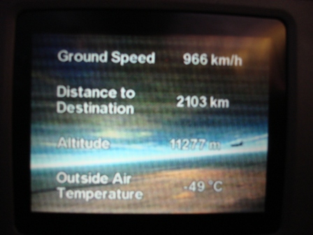 Der Monitor im Flugzeug